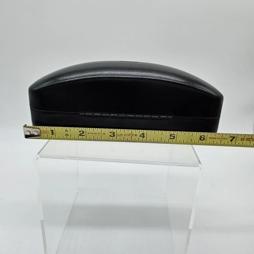 Coach Dome Clamshell Eyeglasses Sunglasses Hard Case Black Leather EUC